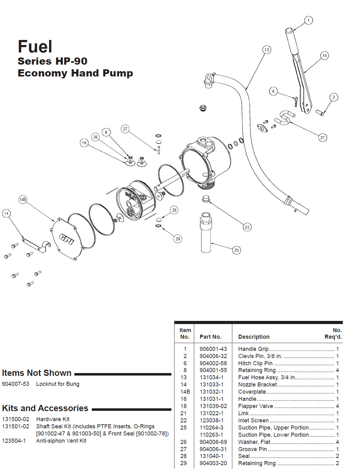 GPI HP-90 Oil Pump Spare Parts